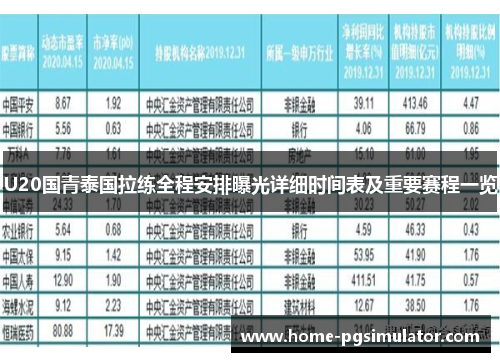 U20国青泰国拉练全程安排曝光详细时间表及重要赛程一览