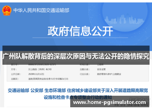 广州队解散背后的深层次原因与无法公开的隐情探究